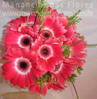 Bouquet de noiva com gérberas e junco